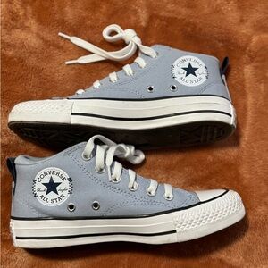 Converse Light Blue Canvas Mid Sneakers Youth Size 4